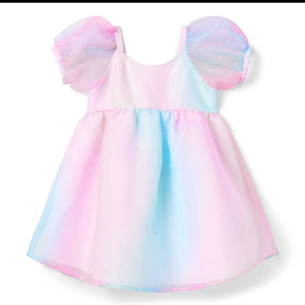 Janie and Jack Little Mermaid Organza Puff Sleeve Dress RARE